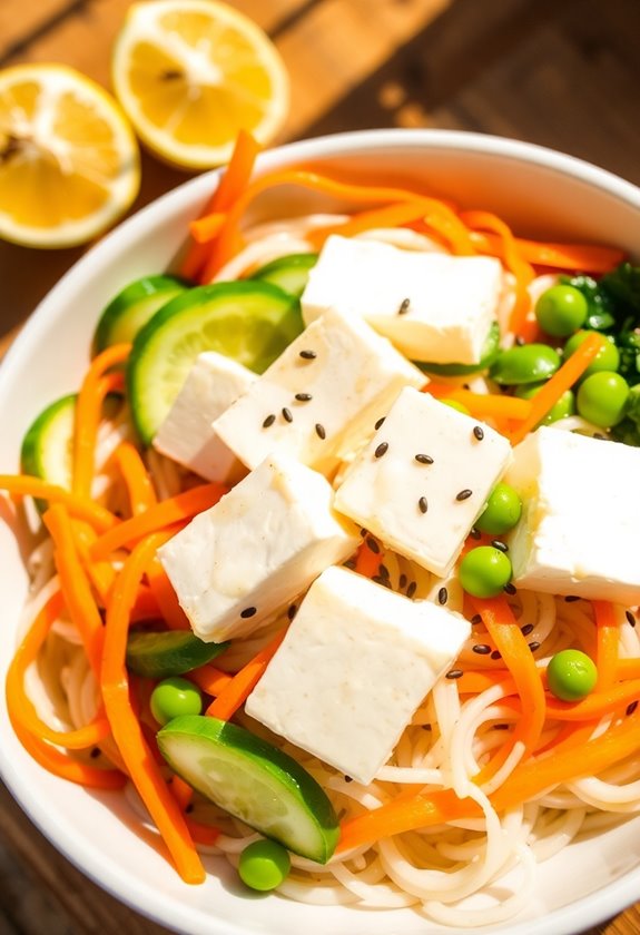 chilled tofu noodle bowls