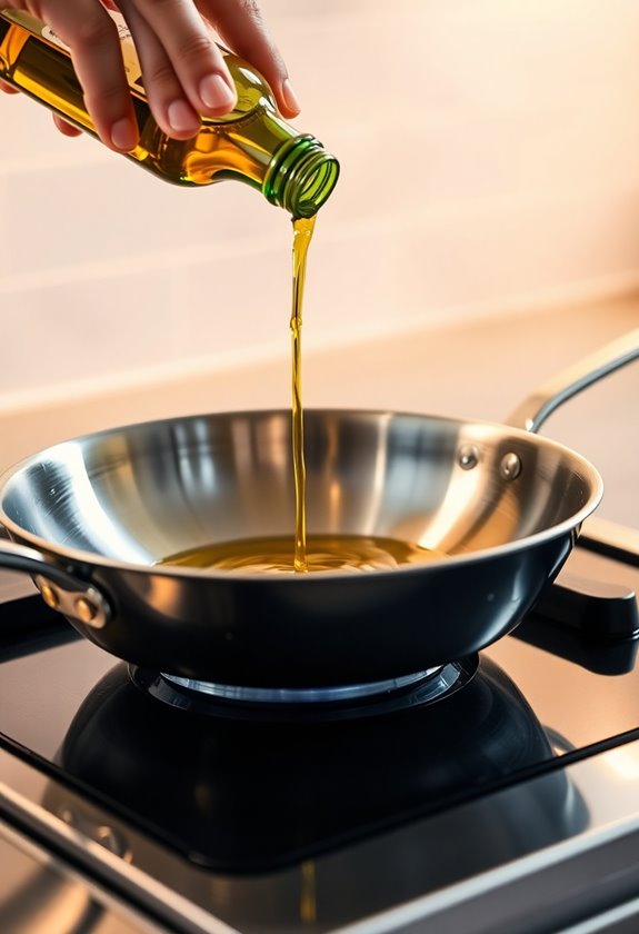 heat pan add oil