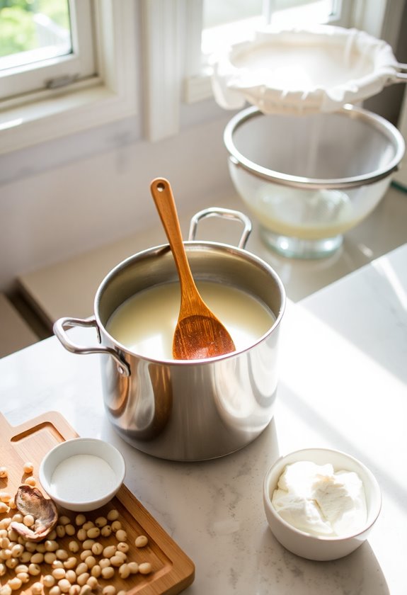 homemade soy milk to tofu