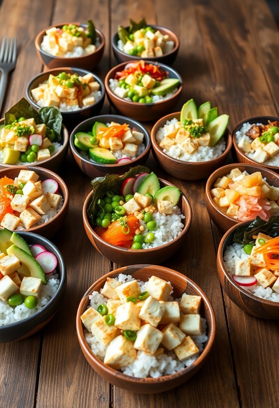 tofu sushi bowl variations