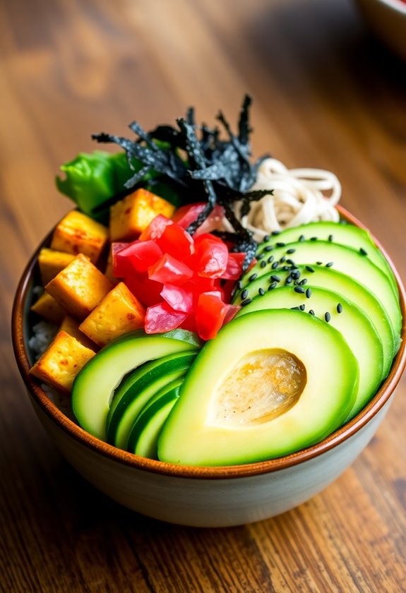 vibrant customizable tofu bowl