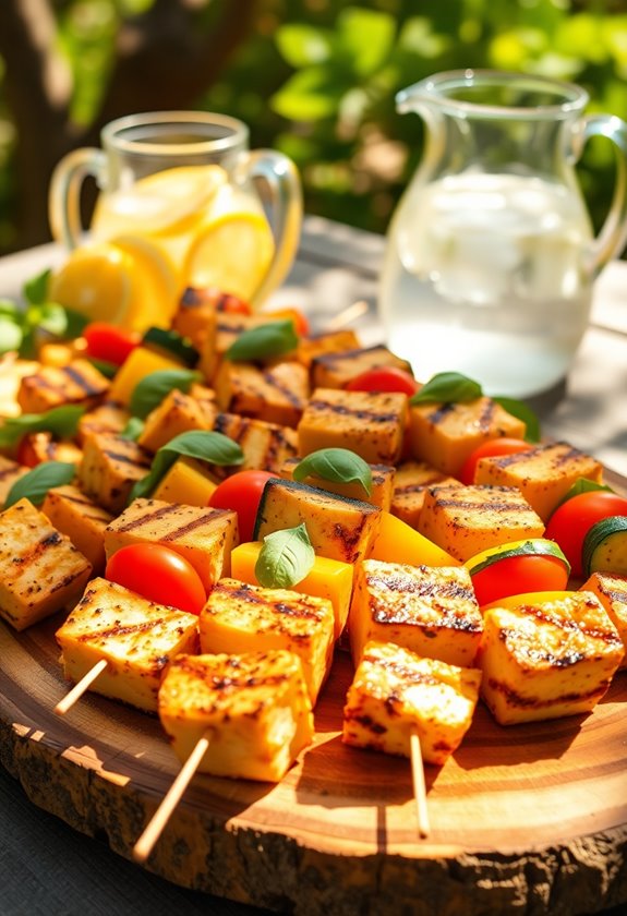 vibrant tofu veggie skewers